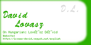 david lovasz business card